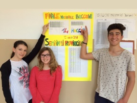Francesca, Aurora e Samuele in finale ai giochi matematici della Bocconi
